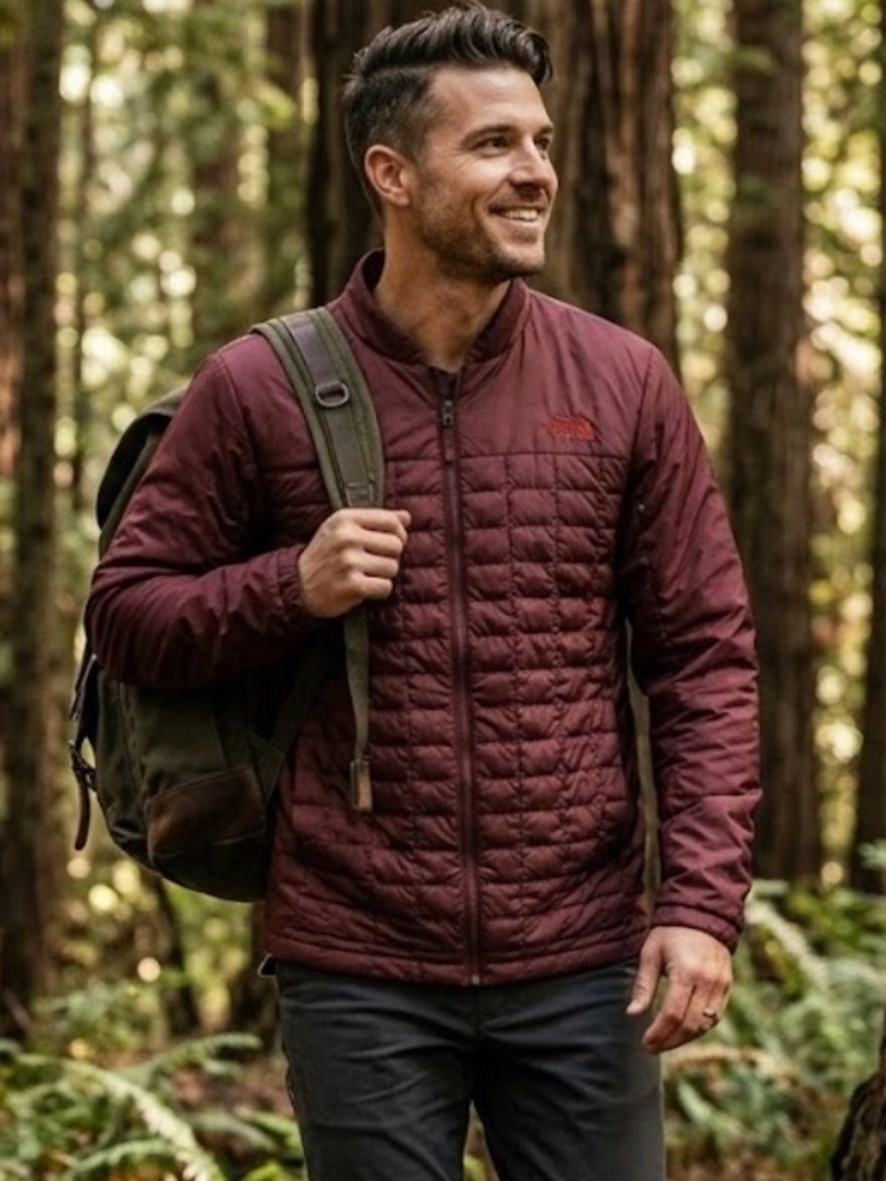 The North Face Men's ThermoBall Eco Snow Triclimate Jacket in Burgundy - Size XL